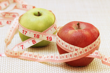 Apples and flexible ruler as a concept of dieting and weight control