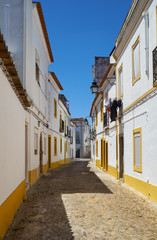 Fototapeta na wymiar The view of cozy narrow street of Evora. Portugal