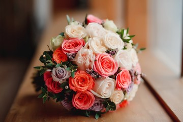 Wedding bouquet with luxurious flowers.