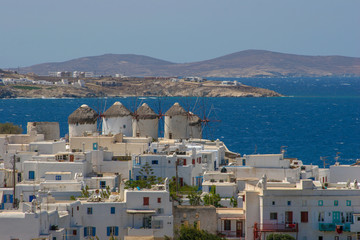 Mykonos Harbor and Windmills, Mykonos, Greece