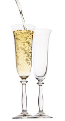 champagne pouring into a glass