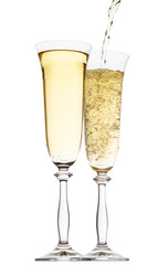 champagne pouring into a glass