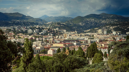 Panoramic view of Nice, French Alps