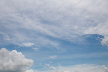 Blue sky background and white clouds.