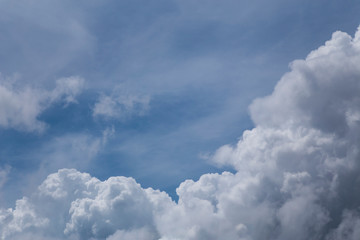 Blue sky background and white clouds.