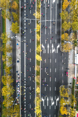 aerial view of city marathon