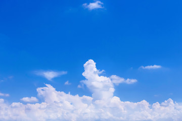 Vast cloud groups patterns on bright blue sky background