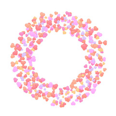 romantic round wreath made of little heart shapes
