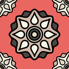 Seamless pattern. Floral ornament. Sacred image. Vintage decorative elements. Oriental pattern, vector illustration. Can be used for wallpaper, textile, invitation card, wrapping, web page background.