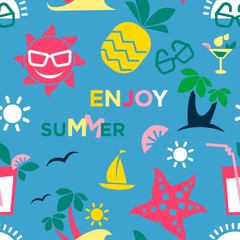 Vector seamless tropical pattern.