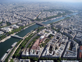 aerial view of paris from eiffel tower