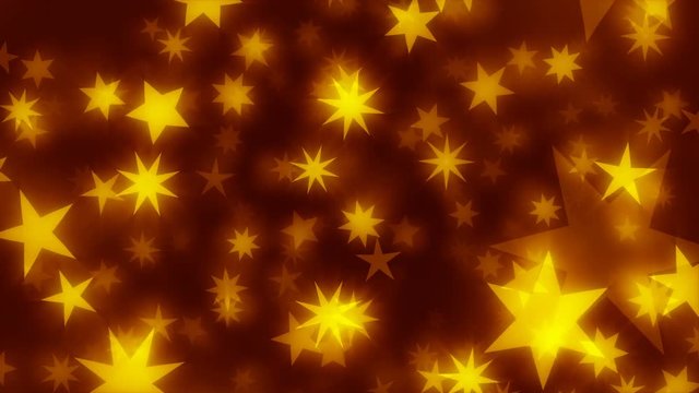ChriStars 2 - Dense Christmas Starfield Video Background Loop /// Stylized Christmas stars fly towards the viewer and shimmer and glow golden in a truly festive manner. V2: Smaller Stars.