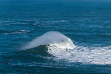 Big atlantic waves at Nazare, Portugal coast.