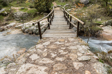 Water torrent of the Manzanares river in the Pedriza area of Madrid