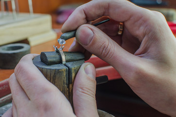 Desktop for craft jewellery making with professional tools.
