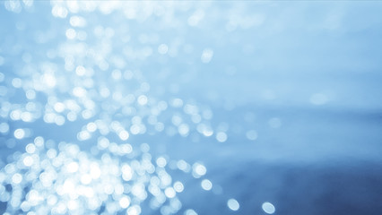 Bokeh background beautiful​ of blue water sea.