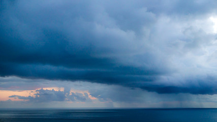 Fototapeta na wymiar A tropical storm over the ocean