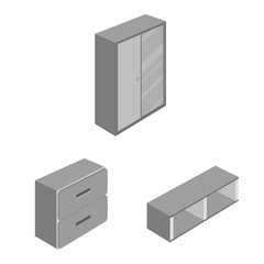 Isolated object of bedroom and room sign. Collection of bedroom and furniture stock symbol for web.