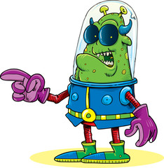 Alien vector. Alien cartoon character. Alien on a white background