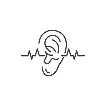 Hearing Test Line Icon Concept. Hearing Test Vector Linear Illustration, Sign, Symbol