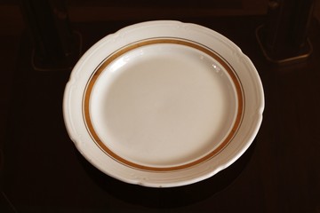 The plate on the table
