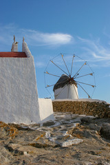 Idyllic Windmill on the island of Mykonos, Greece