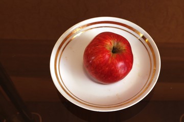 Apple on plate
