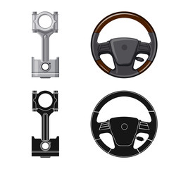 Vector illustration of auto and part symbol. Set of auto and car stock symbol for web.