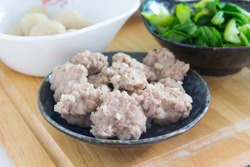 minced meat pork on a bowl