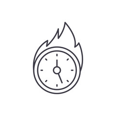 Lack of time line icon concept. Lack of time vector linear illustration, sign, symbol