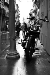 Vintage black motorcycle - 235426663