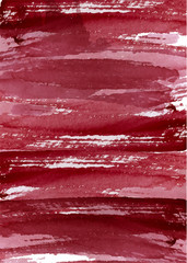 Watercolor abstract background, hand drawn watercolour burgundy and white texture