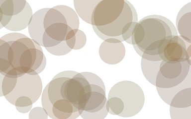 Multicolored translucent circles on a white background. Orange tones. 3D illustration