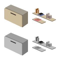 Vector illustration of bedroom and room logo. Collection of bedroom and furniture vector icon for stock.