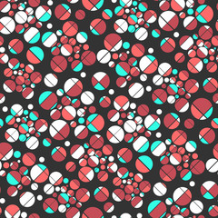 Geometric seamless pattern with colored circles. Vector