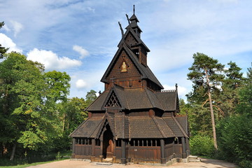 Fototapeta na wymiar The wooden church in Norway.