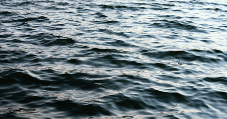 Blue sea surface for background. Selective focus.