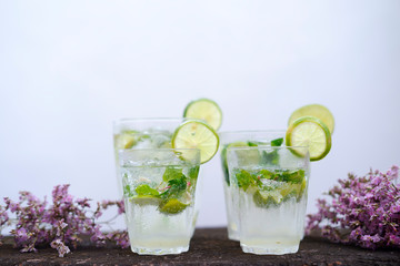 mojito cocktail on white background