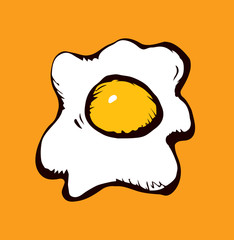 Scrambled eggs. Vector drawing