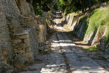 Old historic road through Knossos, Crete, Greece