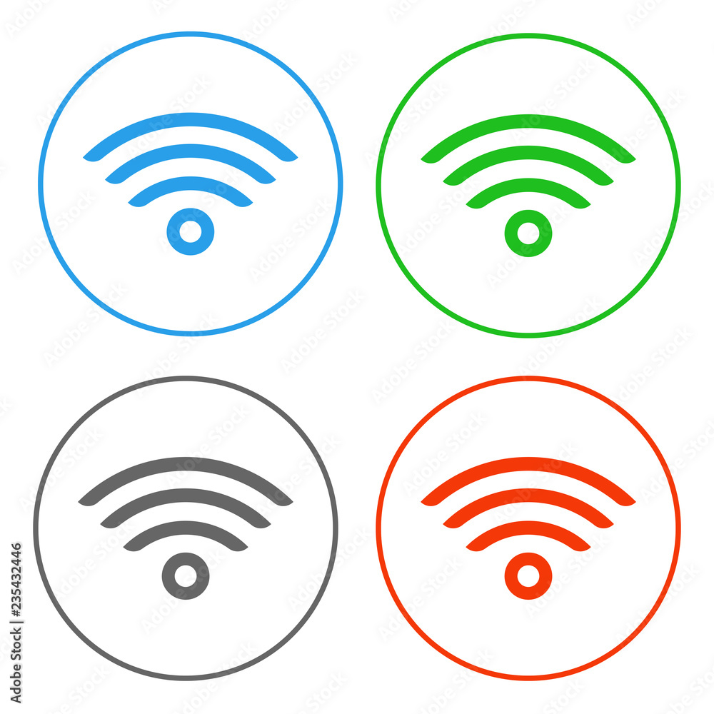 Wall mural wireless. icon set. vector.