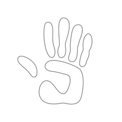 Handprint. Outline. Vector illustration.