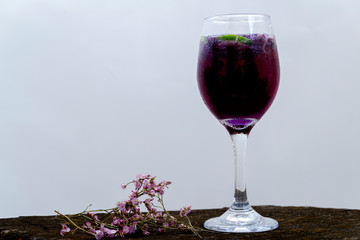refreshing cocktail in wine glass