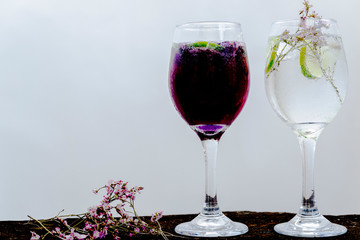 refreshing cocktail in wine glass