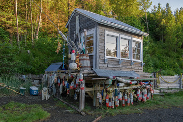 fisherman's hut in Halibut Cove , Alaska