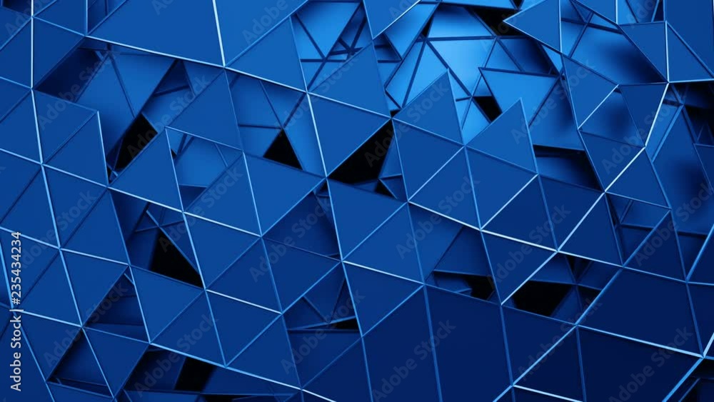 Poster abstract 3d rendering of geometric surface. modern looped animation background with polygonal shape.