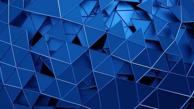 Abstract 3d rendering of geometric surface. Modern looped animation background with polygonal shape. Seamless motion design. 4k UHD