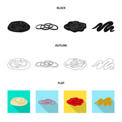 Isolated object of burger and sandwich sign. Set of burger and slice stock vector illustration.