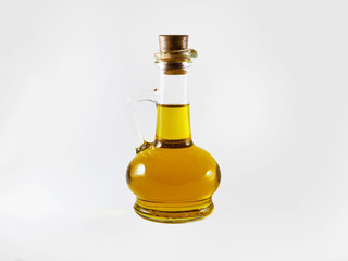 bottle of olive oil isolated on white