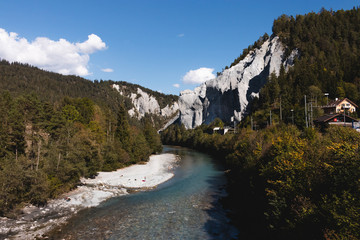 Fototapeta na wymiar view over the famous Rheinschlucht in Graubunden, Switzerland